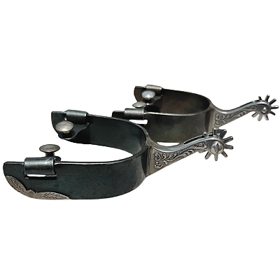 Espora Vinagre Billy 1 1/4" Preta com Detalhe e Roseta 3077 Inox