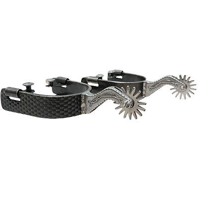 Espora Vinagre Billy 1 1/4" Preta com Detalhe e Roseta 3077 Inox